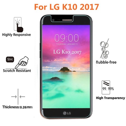 Vidrio Templado 2.5D para LG K10 2017, película protectora de alta calidad a prueba de explosiones, Protector de pantalla para LG X400 M250N ► Foto 1/5