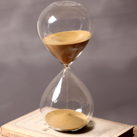 Reloj de arena con temporizador de 60 minutos de altura 24cm, reloj de arena de cristal, arena dorada, decoración del hogar ► Foto 1/5