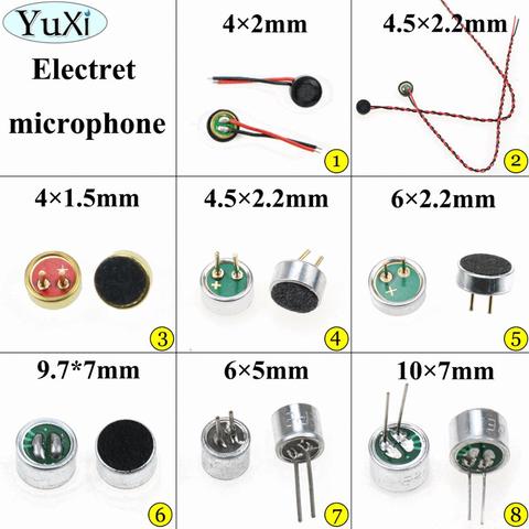Micrófono de condensador YuXi Electret, cápsula MIC de 2 pines, 4x2mm/4x1.5mm/4,5x2,2mm/6x2.2mm/9,7x7mm/6x5mm/10x7mm pastilla de micrófono ► Foto 1/6