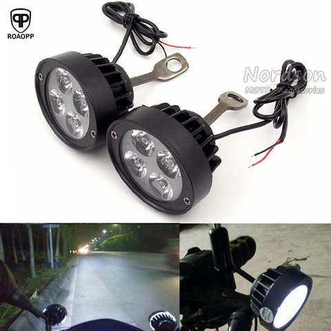 ROAOPP-foco de luz Led Universal para motocicleta, lámpara de asistencia, montaje de espejo lateral, instalación, 2 uds. ► Foto 1/6