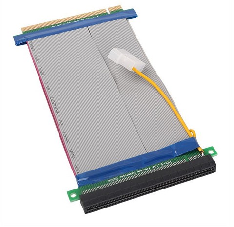 Tarjeta elevadora PCI-E pci e Express X16, Cable extensor de cinta Flexible con fuente de alimentación molex para tarjeta de vídeo, minero de bitcoin, 2 unids/lote ► Foto 1/1