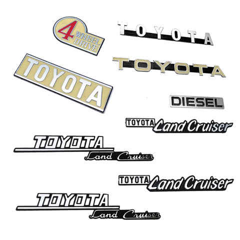 CChand etiquetas de metal con logotipo para RC4WD GelandeII crucero FJ40 Wrangler Toyota G2 Hilux PAJERO Traxxas TRX4 d90 1/10RC coche juguetes ► Foto 1/3