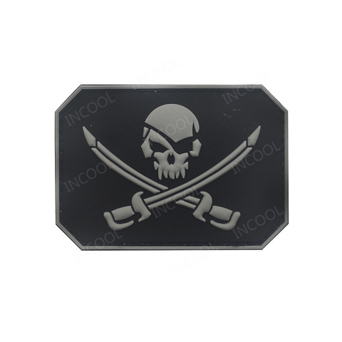 3D de calavera pirata parches militares de combate táctico Parche de goma bandera Biker parches sujetadores para mochila, ropa bolsas ► Foto 1/6