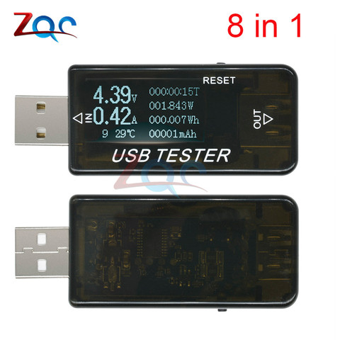 8 en 1 QC2.0 QC3.0 4-30v voltímetro USB amperímetro fuente de energía eléctrica capacidad medidor de corriente de voltaje USB Tester Monitor ► Foto 1/6