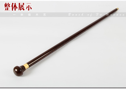 Latón cobre puro abuelo buena suerte chino negro de madera de caña civilización bastón muleta antiguo ► Foto 1/1