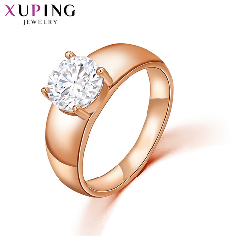 11,11 Xuping anillo femenino de moda único hermoso Color rosa dorado plateado con anillos blancos de Navidad para mujeres 12838 ► Foto 1/6