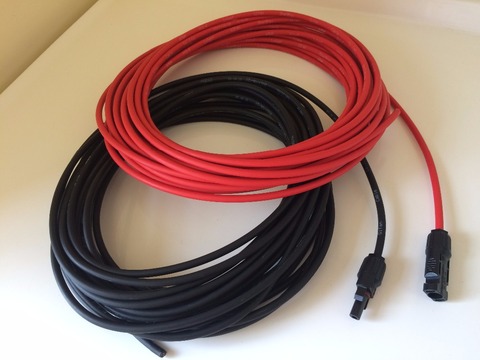 Cable de extensión del Panel Solar, Cable de cobre negro y rojo con conector solar PV, 6/4/2.5 mm2 10/12/14 AWG, 1 par ► Foto 1/6