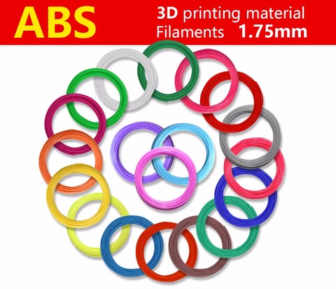 3d impreso pluma filamento ABS/PLA 1.75mm 20 colores (5 m/10 m * color) Creativo perfecto 3d pens plumas de plástico materiales de seguridad Ambiental ► Foto 1/1