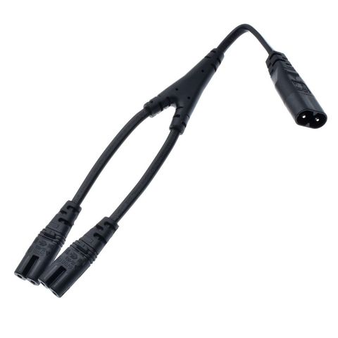 IEC320 C8 a 2X C7 Y Split AC Cable de alimentación IEC figura 8 macho a 2 hembra de 1 a 2 Cable de alimentación de CA longitud = 30CM negro ► Foto 1/6