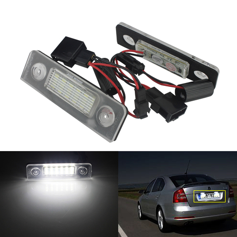 ANGRONG-luz de placa de matrícula LED para coche, lámpara para Skoda Octavia 1Z 2003-2015, Roomster 5J 06-15 ► Foto 1/6
