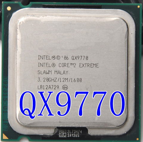 Intel Core 2 Extreme QX9770 qx9770 caché de 12M, 3,2 GHz, 1600 MHz FSB LGA775 CPU de escritorio procesador de escritorio correctamente envío gratis ► Foto 1/1