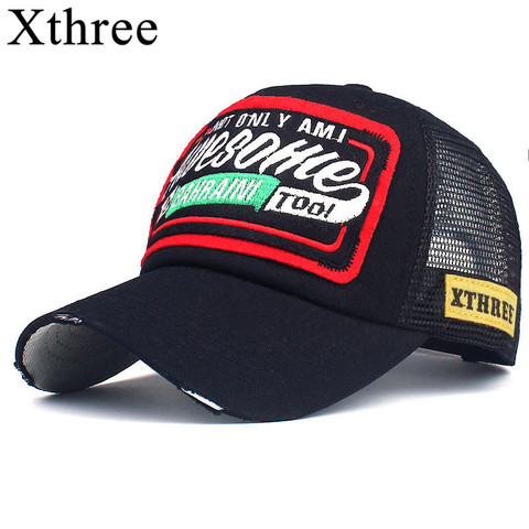 Xthree gorra de béisbol de verano gorra de malla bordada para hombres mujeres Snapback Gorras Hombre sombreros Casual Hip Hop Gorras papá casquette ► Foto 1/6