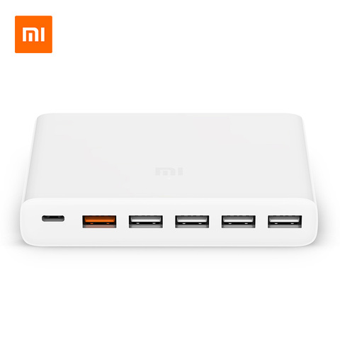 Original Xiaomi Mijia USB-C 60W cargador tipo C y USB-A 6 puertos de salida Dual QC 3,0 cargador rápido para tableta de teléfono inteligente ► Foto 1/4