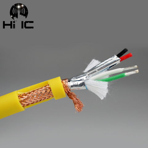 Cable blindado de 4 núcleos 4N OFC, red blindada de cobre sin oxígeno + lámina de cobre plateado, Cable de señal de Audio HIFI ► Foto 1/5
