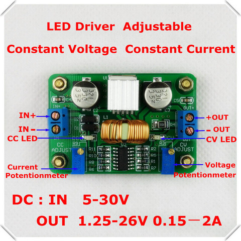 RD LED conductor 12 V/5 V 2A DC-DC voltaje constante corriente constante ajustable Buck convertidor step-Down módulo de alimentación ► Foto 1/5