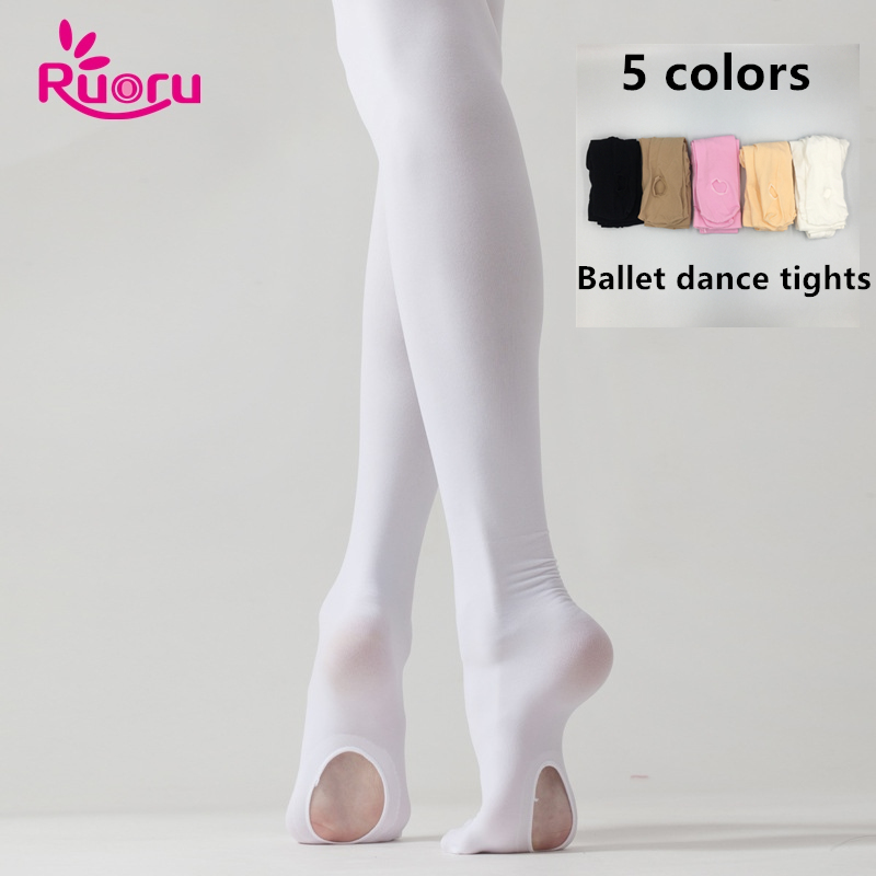 Medias de Ballet convertibles para niñas y adultos, medias de baile de  microfibra sin costuras, pantimedias de baile 60D
