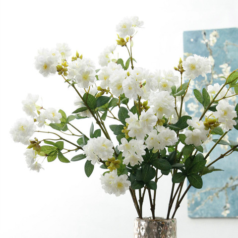 Flores de cerezo de sakura artificiales, 18 cabezas, decoración de flor falsa para Navidad, hogar y boda ► Foto 1/4