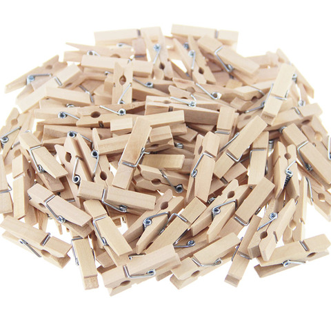 5-50 unids/lote 25/35/45/72mm Mini Clips de madera DTY suministros de arte Clips de madera para papel fotográfico Peg broches para tarjetas de boda de la decoración ► Foto 1/6