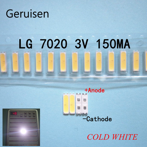 Para LG Innotek LED retroiluminación LED de media potencia 0,5 W 7020 3V blanco frío 100 Uds iluminación LCD trasera para TV aplic LEWWS72R24GZ00 ► Foto 1/3