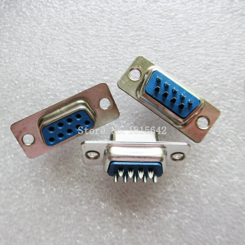 10 unids/lote Nuevo conector de puerto serie RS232 DB9 hembra/conector de clavija 9pin cobre RS232 COM adaptador de enchufe ► Foto 1/1