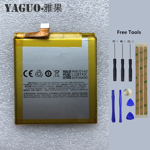 Meizu M2 mini batería nueva Alta Calidad BT43C 2450mAh reemplazo de las piezas de la batería para Meizu M2 mini smartphone + herramientas gratis ► Foto 1/5