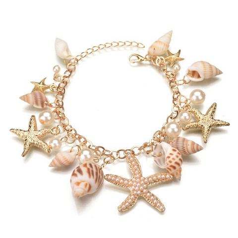 Pulsera de concha de estrella de mar de moda brazalete de múltiples elementos para mujer joyería de verano estilo playa mejor regalo ► Foto 1/4