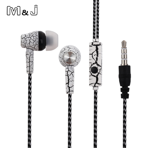 M & J-auriculares intrauditivos con sonido, dispositivo de audio estéreo de graves profundos, con micrófono, para iPhone, Samsung y MP3 ► Foto 1/6