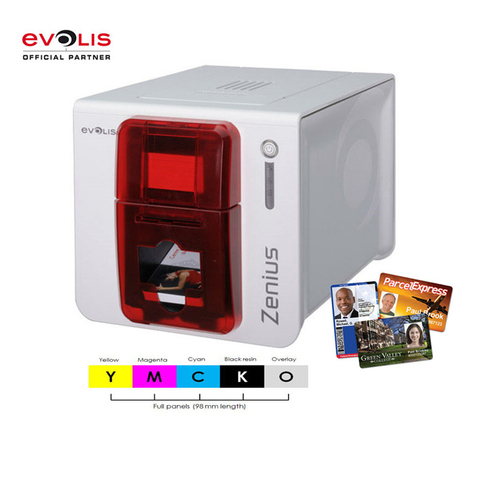 Evolis zenius-impresora de tarjetas de identificación de PVC, pieza de una cara, pebble 4, viene con una cinta de color gratis ► Foto 1/1