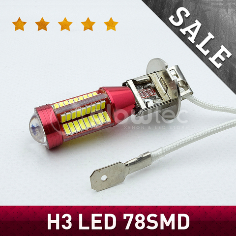 Venta promocional-bombilla LED para antiniebla exterior, lámpara de luz LED H3 78 SMD 4014, 12V a 18V, GLOWTEC, 1 ud. ► Foto 1/5
