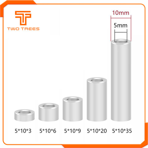 10 Uds 3D piezas de la impresora Openbuilds espaciador de aluminio ranura en V aislamiento columna Pilar separado cuarentena diámetro 5MM Reprap 3D impresora ► Foto 1/6