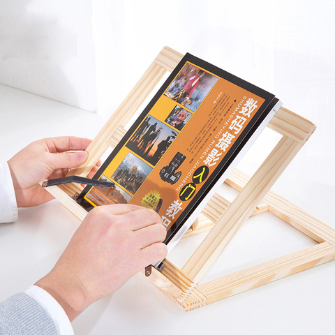 Sujetalibros de madera para lectura de estudiantes, soporte ajustable para libros de revistas, Tablet de escritorio, soporte multifuncional para pintura para niños ► Foto 1/1