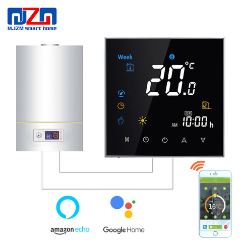 MJZM GL-3000-WiFi termostato de caldera de Gas Alexa Control de voz caldera calefacción regulador de temperatura se adapta Smart Google Home ► Foto 1/6