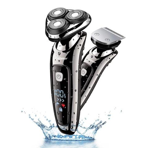 Maquinilla de afeitar eléctrica resistente al agua para hombre, máquina de afeitar eléctrica recargable, afeitado de cara ► Foto 1/6