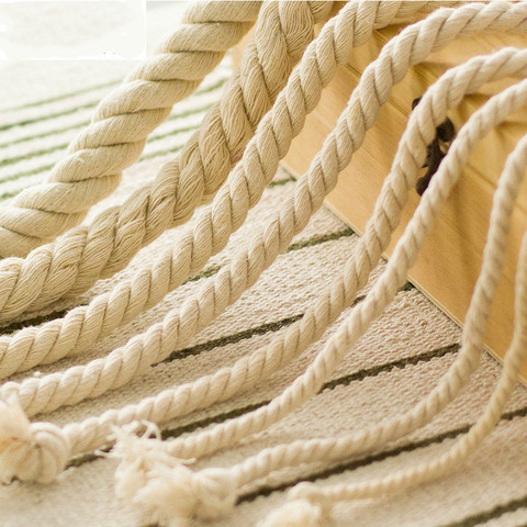 Tres hebras de algodón cuerda de mano cuerda para bricolaje arroz grueso blanco trenzado cuerda decorativa ► Foto 1/4