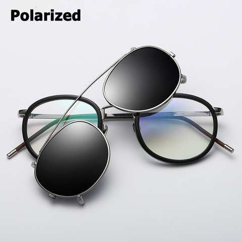 JackJad-gafas De Sol polarizadas con Clip, lentes De Sol polarizadas removibles, redondas De Metal, Estilo Vintage, 2776 ► Foto 1/6