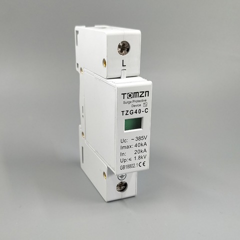 Protector contra sobretensiones doméstico AC SPD 1P 20KA ~ 40KA C ~ 385VAC, dispositivo de descarga de tensión ► Foto 1/1