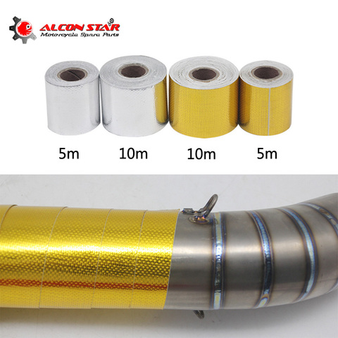 Alconstar-tubo de escape de 5/10M, lámina de aluminio, cinta de envoltura de alta temperatura, protector térmico reflectante para Honda CB650F CB1000R CBR1000RR ► Foto 1/6