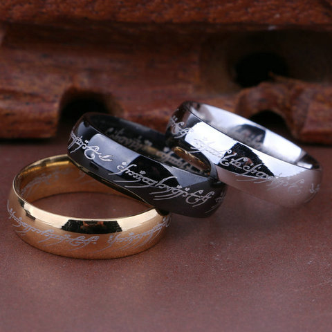 Anillo de titanio para hombres y mujeres, 1 unids/lote, 100%, boda, compromiso clásico, oro, plata, negro ► Foto 1/6