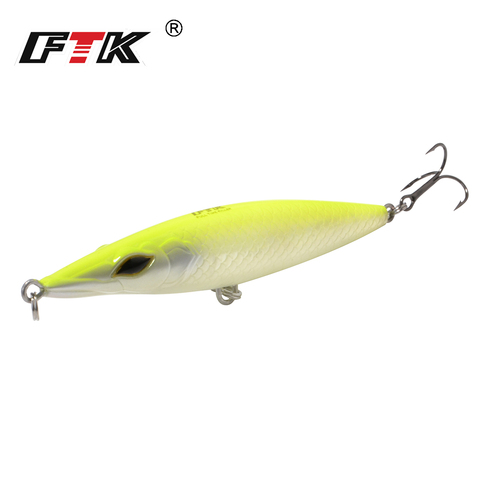 FTK Pesca flotante lápiz señuelo Artificial cebo duro tiempo de Stickbait Topwater pesca Wobblers 90mm/110mm/130mm/150mm ► Foto 1/6