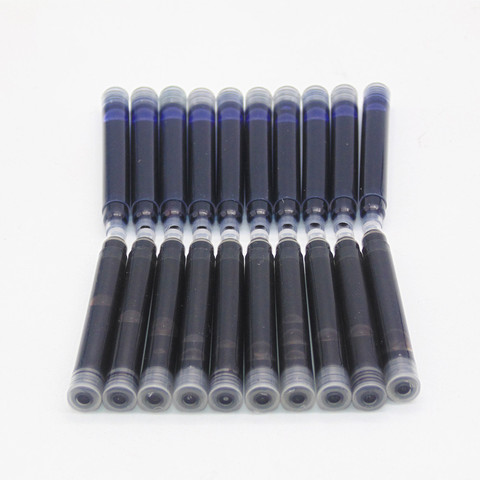 Precio al por mayor 10 Uds pluma estilográfica desechable azul y negro recargas de cartuchos de tinta longitud pluma estilográfica recargas de cartuchos de tinta ► Foto 1/6