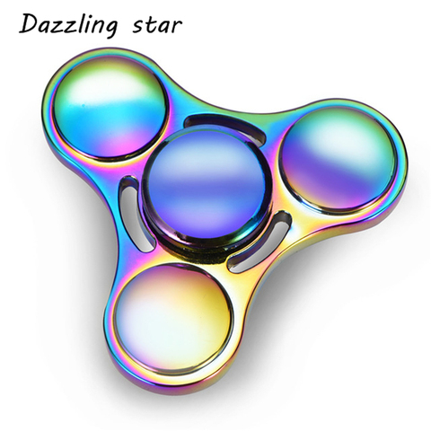 Arco Iris Heptagonal mano Fidget Spinner Aleación de Zinc Metal Fidget Spinner con rodamiento de Metal de Edc dedo Spinner mano alivia el estrés F39 ► Foto 1/4