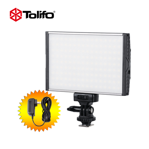 Tolifo PT-15B Ultra delgado ligero aleación de aluminio bicolor luz led para vídeo para fotografía DSLR con adaptador de corriente ► Foto 1/1