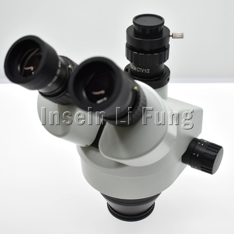 Binocular con Zoom continuo 7X-45X, microscopio Trinocular estéreo con cabeza focal, microscopio Industrial WF10X, lente ocular de 20mm ► Foto 1/5