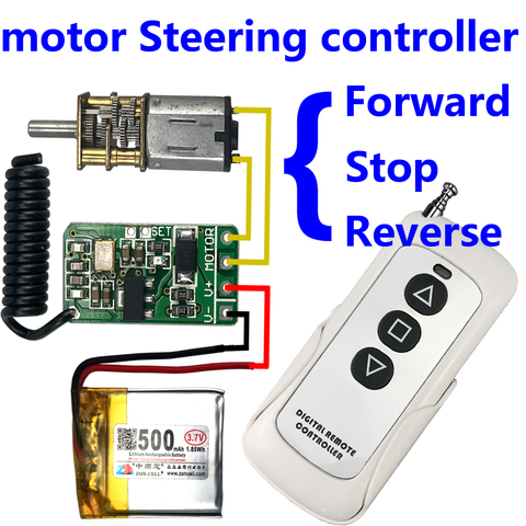 3,7 v 4,5 v 9v 12v motor marcha adelante marcha atrás dirección interruptor de control remoto inalámbrico módulo controlador 433mhz TRANSMISOR DE rf receptor ► Foto 1/6