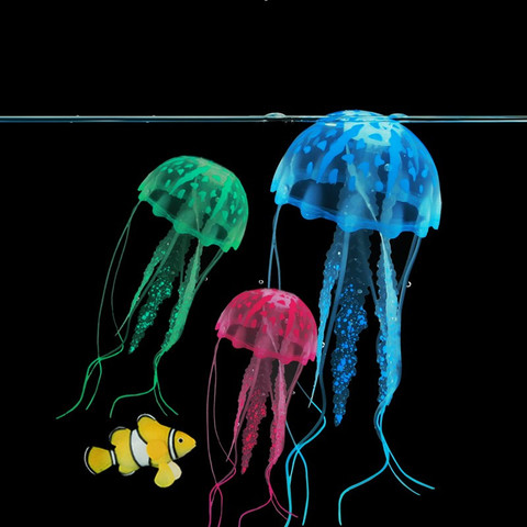 Efecto brillante Artificial Medusa pecera acuario decoración Mini submarino adorno 1 unids ► Foto 1/6