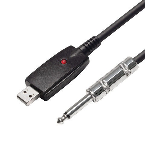 3m Cable de Audio USB a guitarra, interfaz macho a Jack de 6,35mm, accesorios para guitarra eléctrica, conector de Audio, instrumento adaptador de Cable ► Foto 1/6