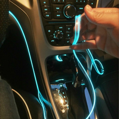 Etiqueta engomada de la luz fría del led de la tira de neón de la lámpara Interior del coche para Toyota Corolla Avensis Rav4 Yaris Auris Hilux Prius Prado camry 40 ► Foto 1/6