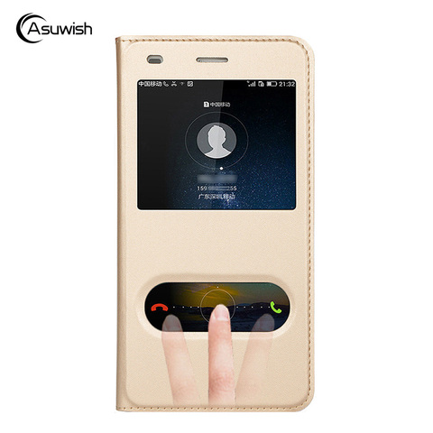 Asuwish Flip Funda de Cuero Para Samsung Galaxy A5 2017 A3 2017 A7 2017 SM A320 A320F A520 A520F A720 A720F Ver Caja Del Teléfono ► Foto 1/6