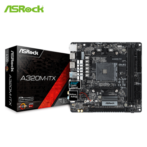 ASRock-A320M-ITX de aleación para ordenador de escritorio, placa base A320 con enchufe para AMD AM4 CPU DDR4 32G SATA3, 1 Ultra M.2 USB 3,1 HDMI mini-itx ► Foto 1/5