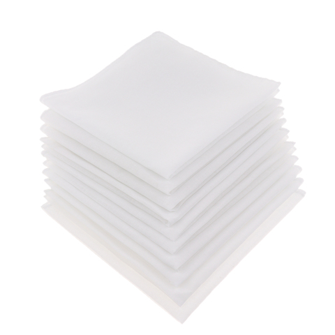 Pañuelos blancos para hombre, 100% algodón, cuadrados, Súper suaves, lavables, accesorios de bricolaje, 10 Uds. ► Foto 1/5